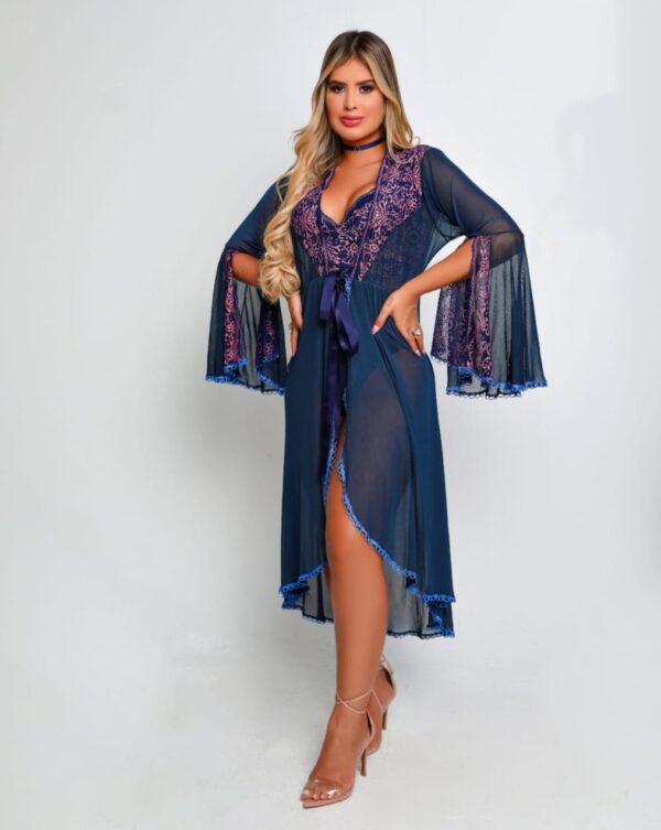 Sobretudo premium azul marinho com delicate